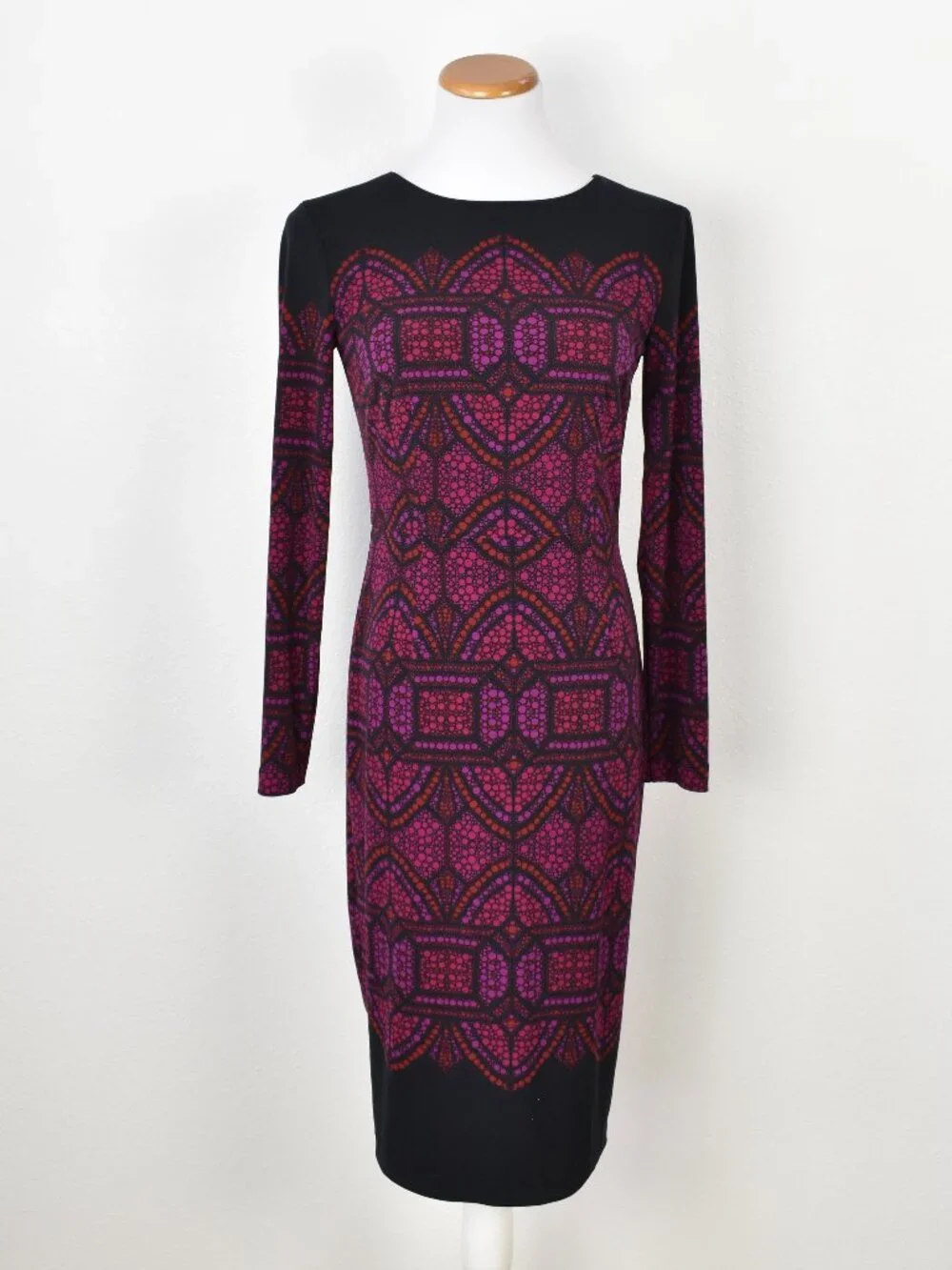 Maggy London Printed Midi Sheath Dress - 4 - Picture 1 of 8